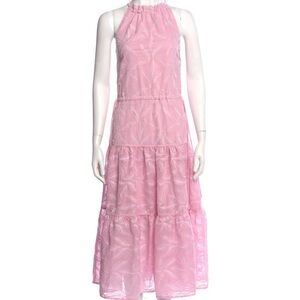 Ted Baker Pink Halter Tiered Maxi Dress
